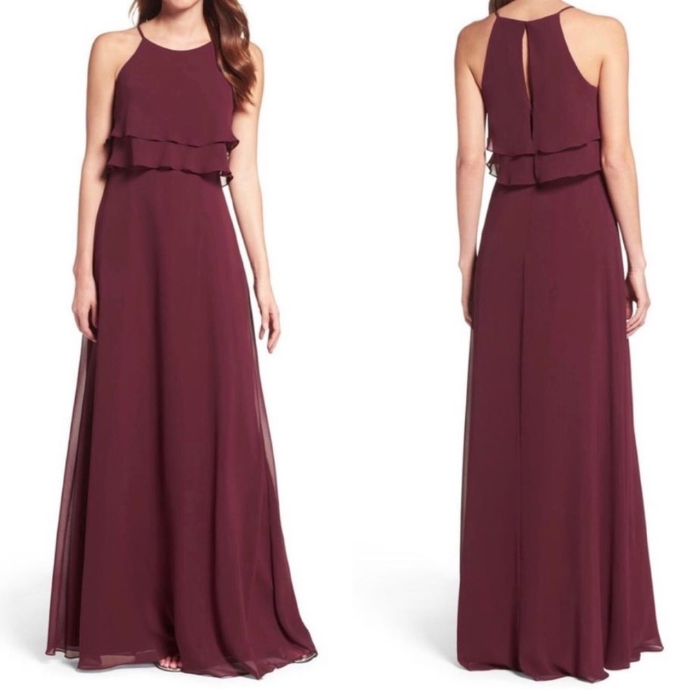 Chiffon Maxi Dress in Hibiscus by Jenny Yoo